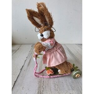 Vintage Pier 1 sisal bottle brush Easter Bunny rabbit bottle brush spring